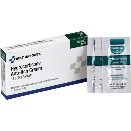First Aid Only Hydrocortisone Cream, 12/BX, White, PK12 FAO18012